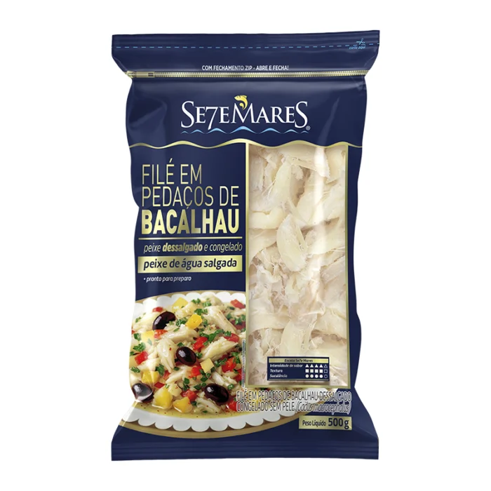 Filé em Pedaços de Bacalhau Dessalgado